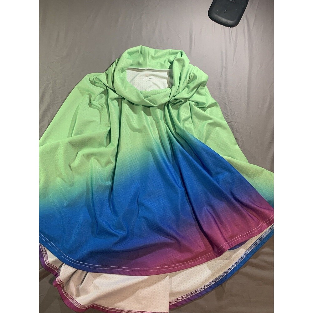 2018 Sz M Bette & Court Women Infinity Poncho Golf Pullover Rainbow EUC